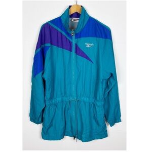 Vintage Reebok Windbreaker Jacket Women’s Size  Medium Zip Cinched Vented Nylon